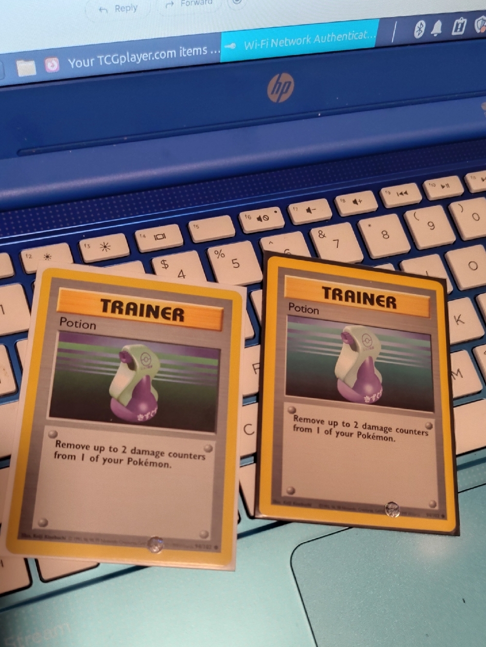 Pokemon Trainer Potion Cards - Yellow, Purple, Green. Mint Perfect Condish